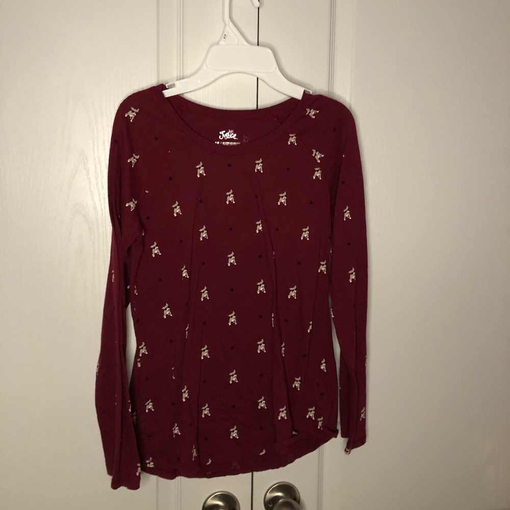 Burgundy Puppy dog T-shirt